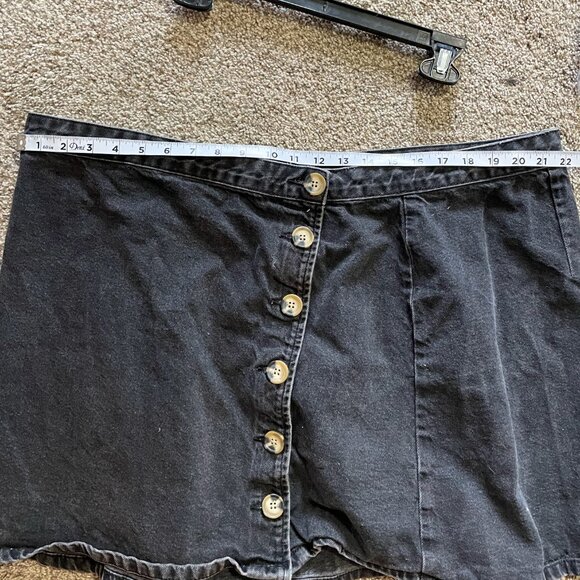 ASOS tortoise button denim MINI skirt Size 24 - Picture 7 of 7